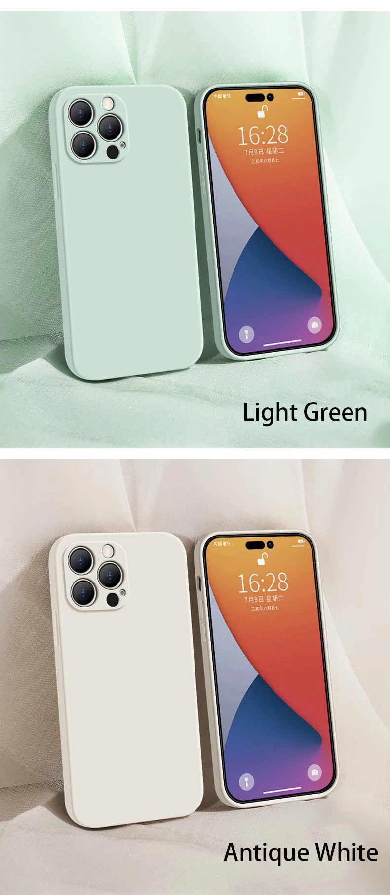 BKB wholesale Simple and suitable for iPhone 14 mobile phone shell light cyan liquid silicone tide brand new net red iphone14pro