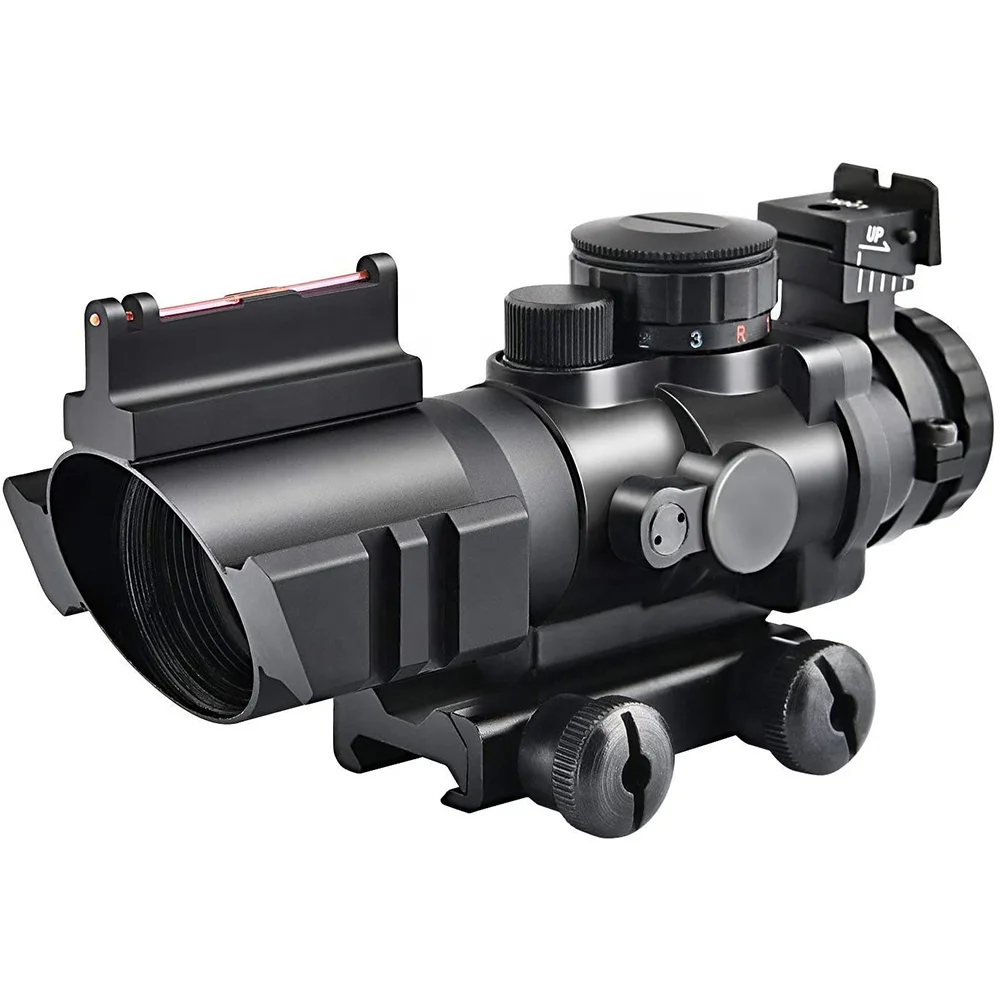 
Tactical guns and weapons army Red Green Blue 4x32mm scope optics riflescopes Illuminated Top Fiber Optic dot Sight 