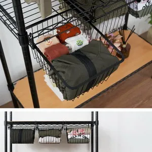 RTS   Chrome Metal Wire Hanging Basket L: 47CM Sliding Hook Type sStorage Baskets For  Anti-Rust Bathroom Towel Rack Shelf