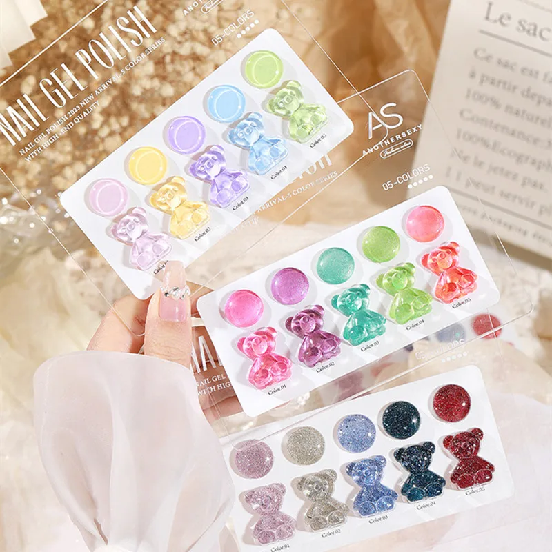 2023 NEW AS nail gel polish set 15ml Professional Nail Supplies 5 Colors Nail Gel Polish kit