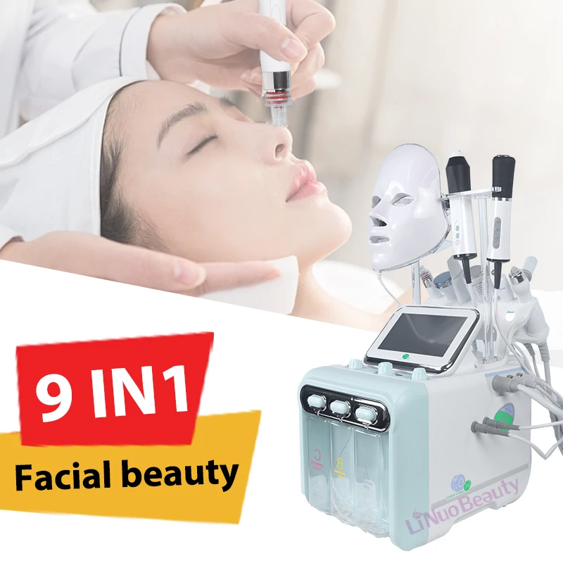 9 in1 Oxygen Jet Hydro Dermabrasion hydra dermabrasion  beauty machine  Peel Machine  H2O2 Oxygen Facial Machine