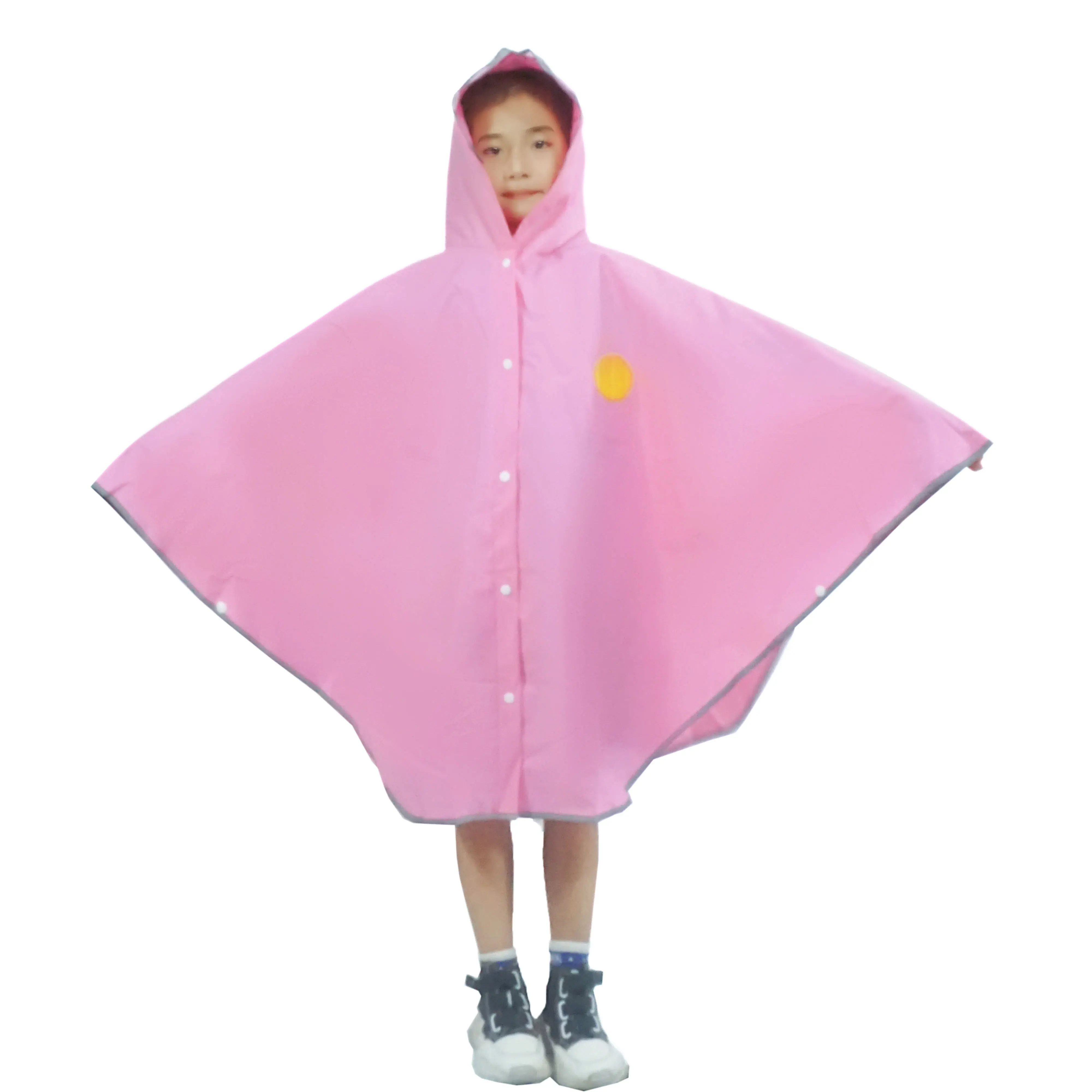 Casual monochrome waterproof raincoat EVA PVC poncho for children rainwear