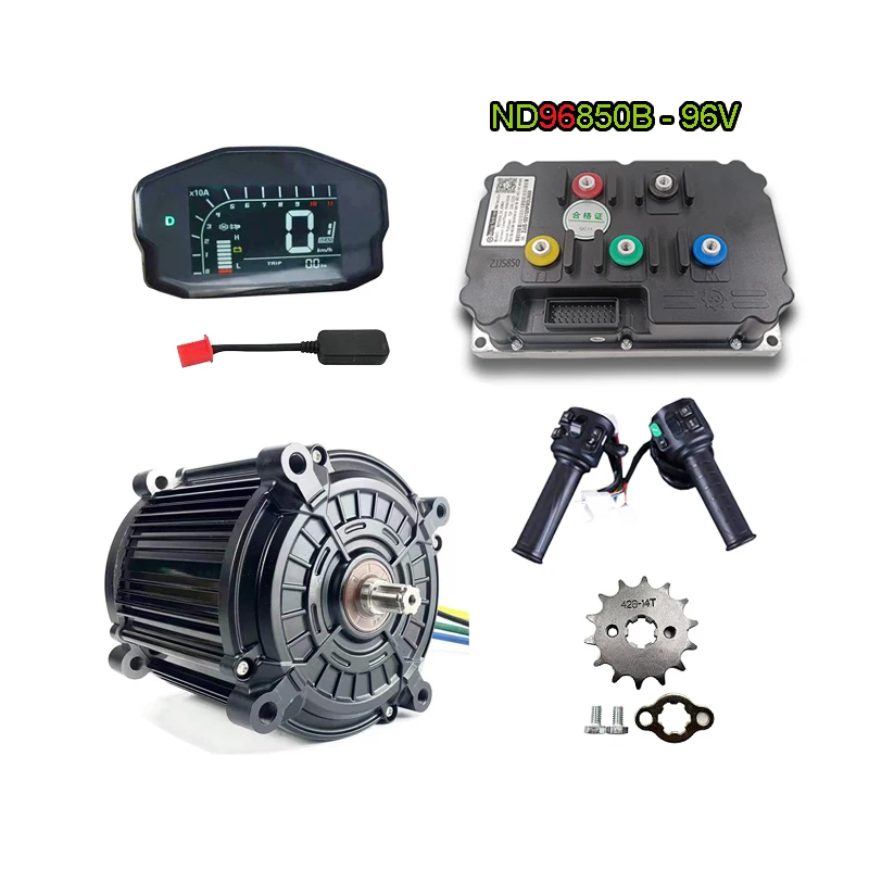 QS 180 90H 8000W 72V / 96V High Speed 140KPH Encoder Mid Drive Motor Conversion Kit with Fardriver Controller