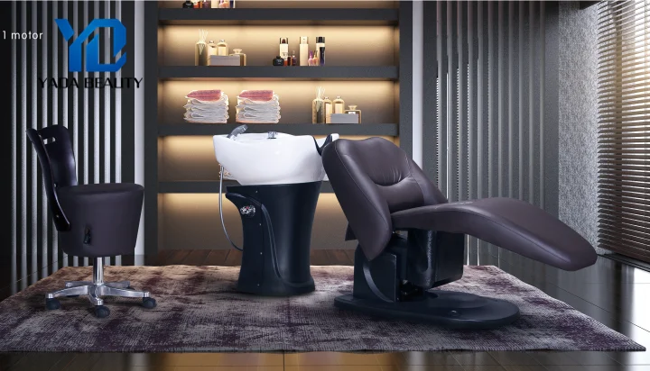 Ceramic basin and good ABS material shampoo chair hair salon