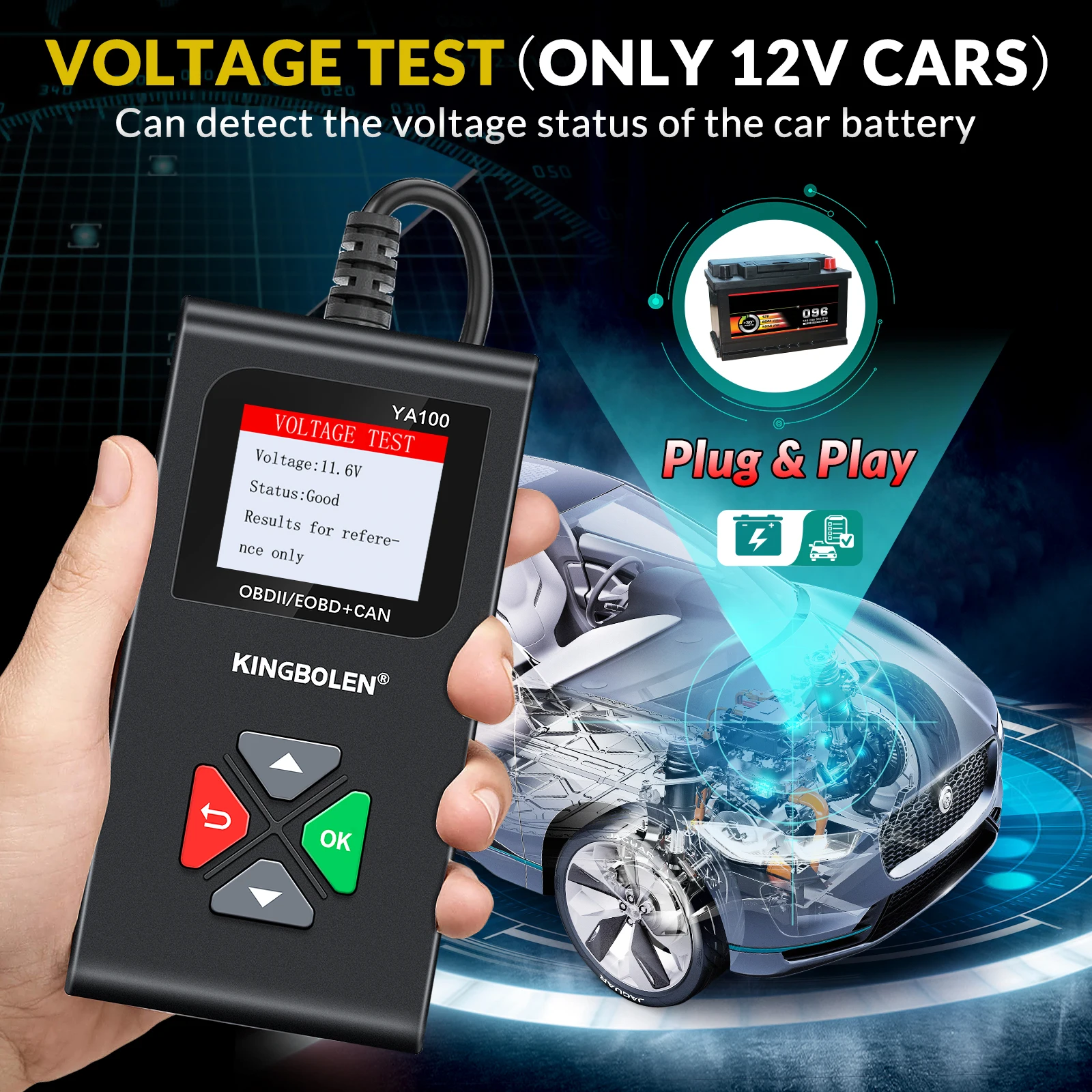 Free Shipping Ediag YA-100 Professional OBD2 Scanner Full OBDII Auto Engine Check Code Reader for EUROPE