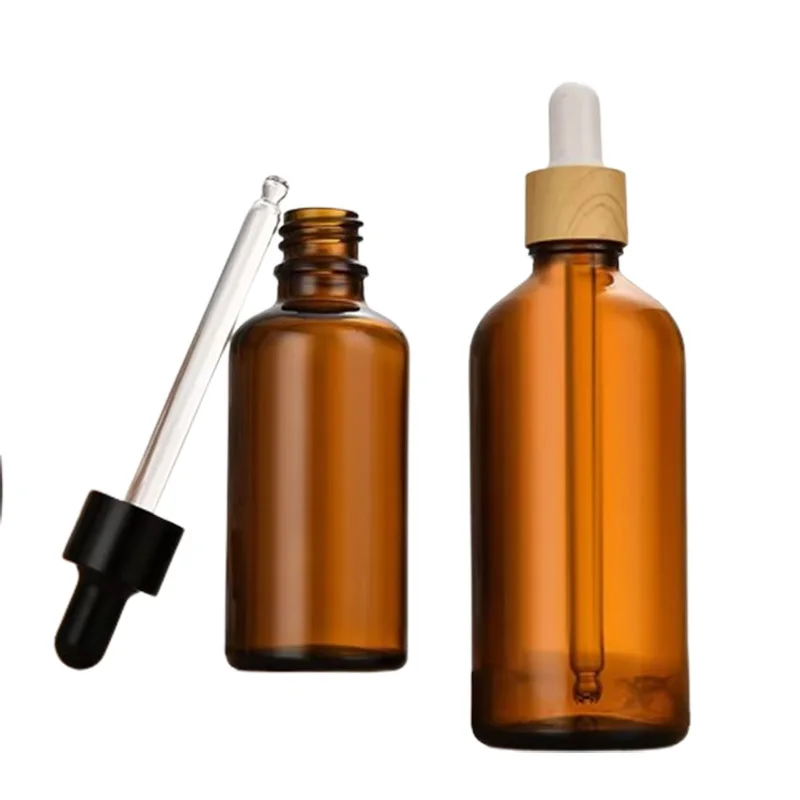 NQFIBER Empty Boston Dropper Bottle Good Price Oil Dropper Bottle Manufacturer Low Lid Of Cosmetic Packaging Roller Essential