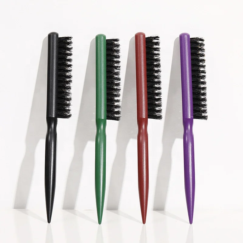 Private OEM Logo Hair Comb Wood Boar Bristle Comb For Men Shaving Comb