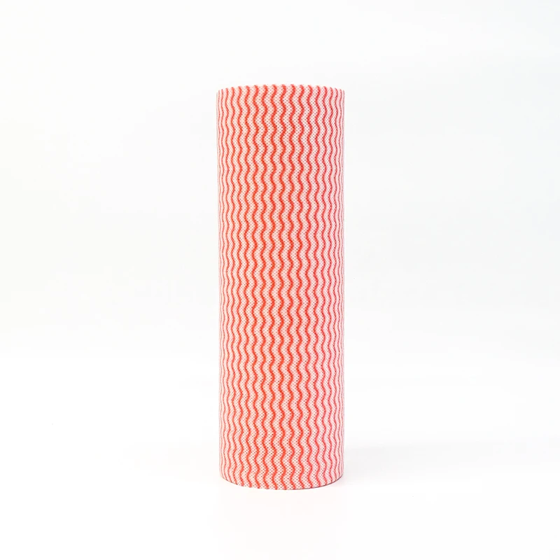 Viscose Polyester Disposable Dish Cloth kitchen wiping duster cloth embossed paper roll non-woven lazy rag