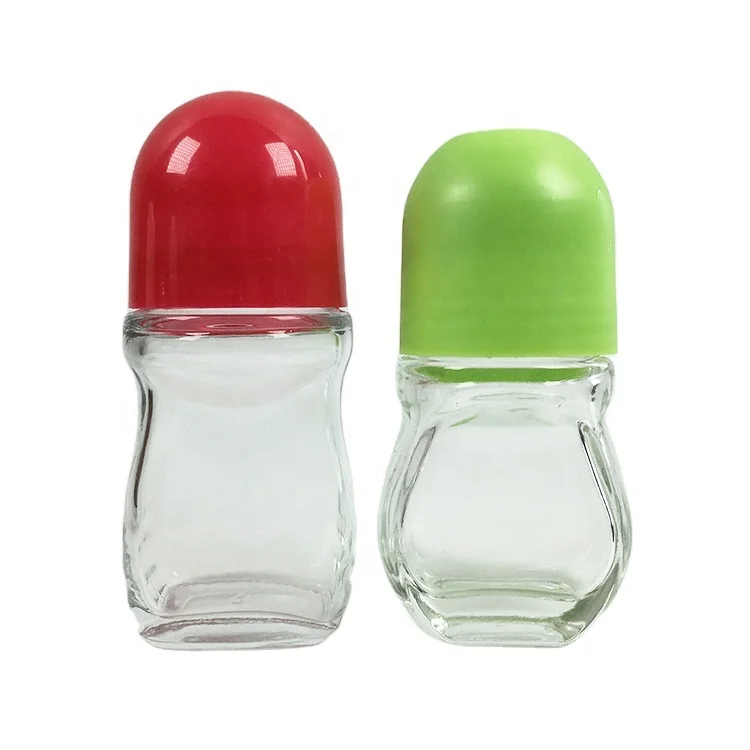 50mL Empty Refillable Roll-on Bottle clear glass Anti-perspirant Roller Bottles sure roll on Deodorant Container with Roller