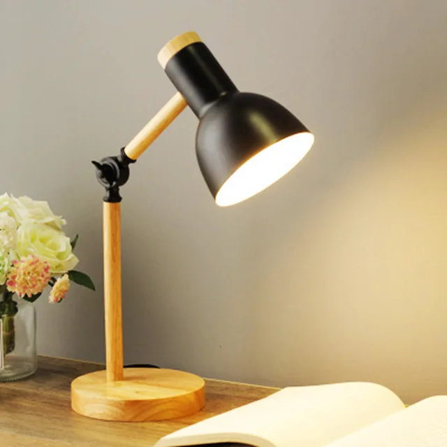 Wooden Art Nordic Table Lamp Folding Simple Eye Protection Reading Desk Lamp