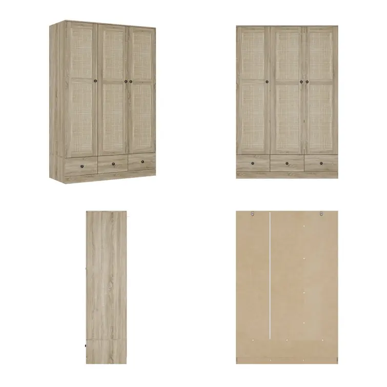 simple design nice wardrobe double wardrobe luxury rattan closet