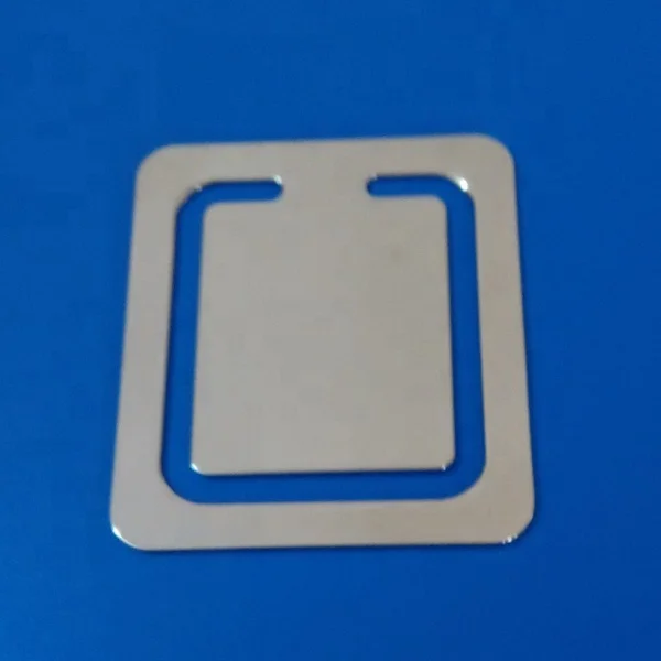 Rectangle metal bookmark blank with gold and silver plating