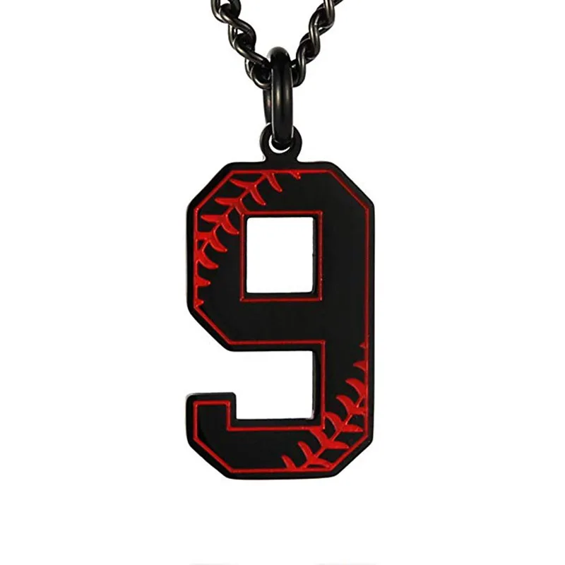 Fashion Baseball Number Necklace Stainless Steel Jewelry for Women Men