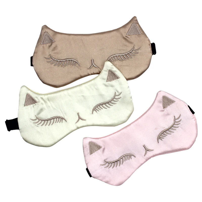 Cat Silk Satin travel Sleep Eye Mask Cover Padded Blindfold Soft Silky