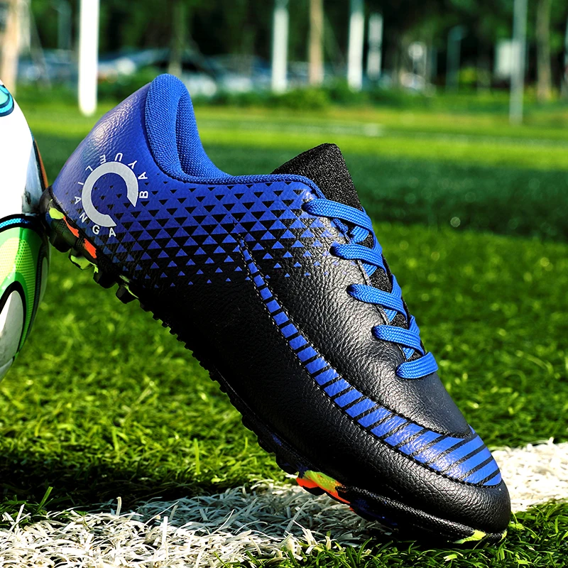 Inside PTR Bottom Elastic Anti-slip Soccer Shoes Chinese Factory Surface Microfiber Silk Cotton Lacing Breathable Mesh Men 0.5kg