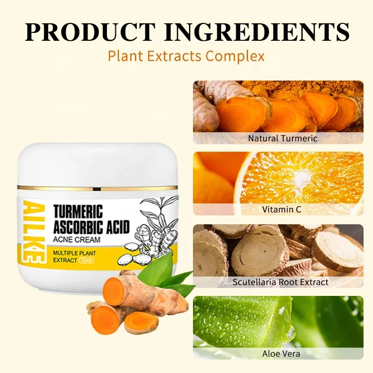 AILKE Dark Spot Acne Marks Removal Smoothing Face Pimples Vitamin C Lightening Facial Acne Cream For Black Skin