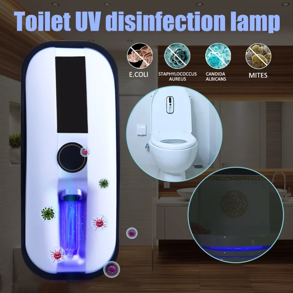 
Smart mini solar charging close stool ultraviolet sanitizer portable household disinfection lamp light uv toilet sterilizer 