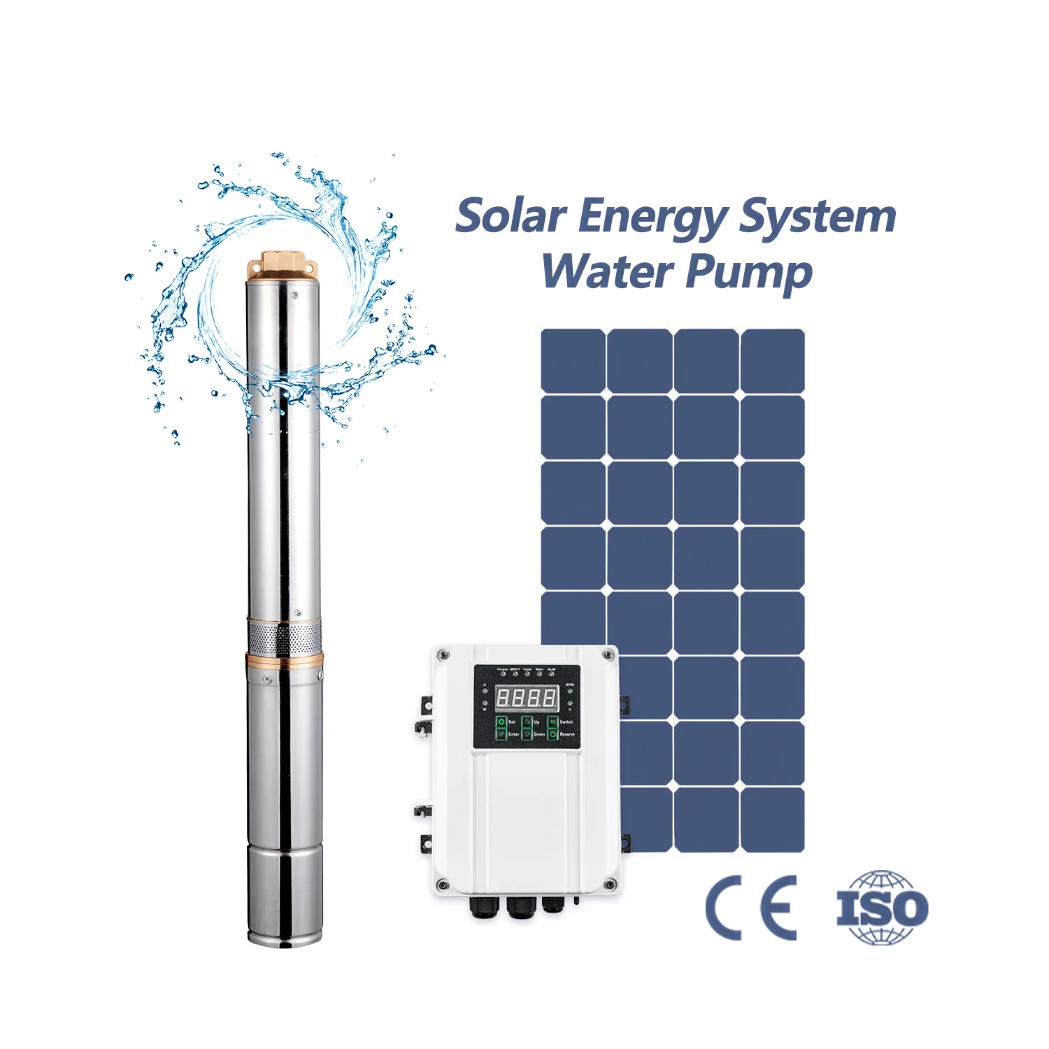 Customized Multi Size Multi Power Brushless DC Motor Mppt Controller 304 Stainless Steel Solar Deep Well Pump