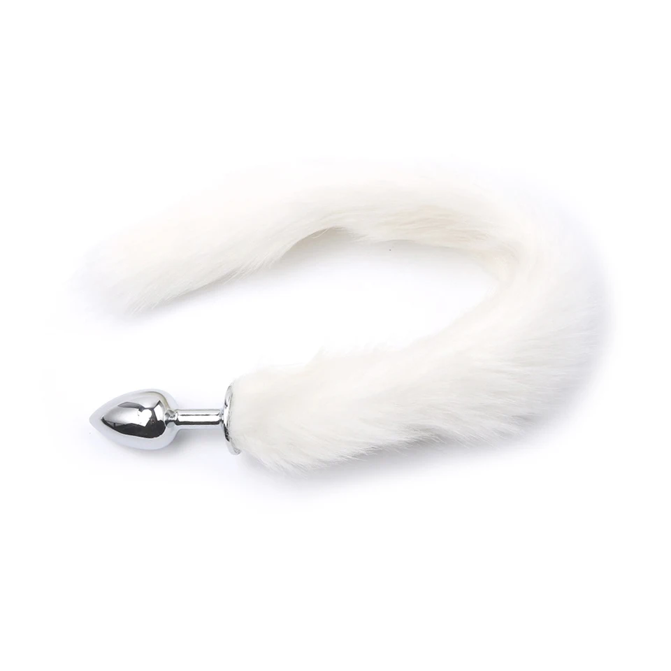 Anal Massager Toys for Women Long Fox Tail with Faux Fur Cosplay Role Play Metal Butt Plug Juguetes Sexuales Anal