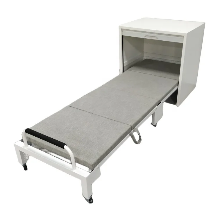 Office Steel Folding Bed Single Portable Nursery School Lunch Break Bed Cabinet Hospital Escort Bed