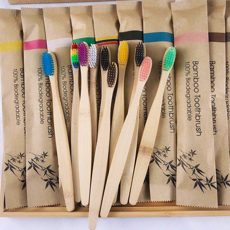 Персонализированная бамбуковая зубная щетка brosse a dent bambou био