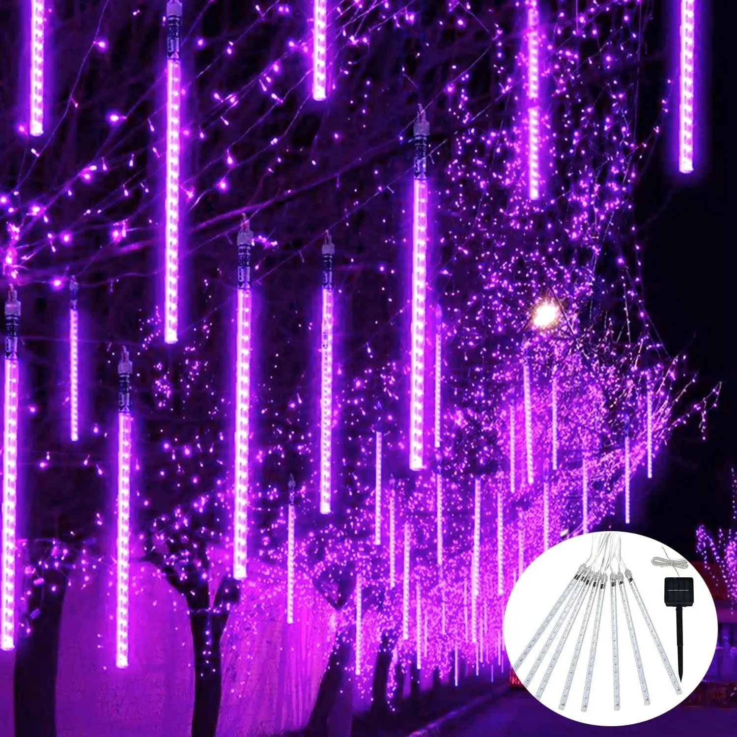 2024 LED Meteor Shower String Lights Christmas Firecracker Garland Lights Icicle Snow Falling Raindrop Light Garden Party decor