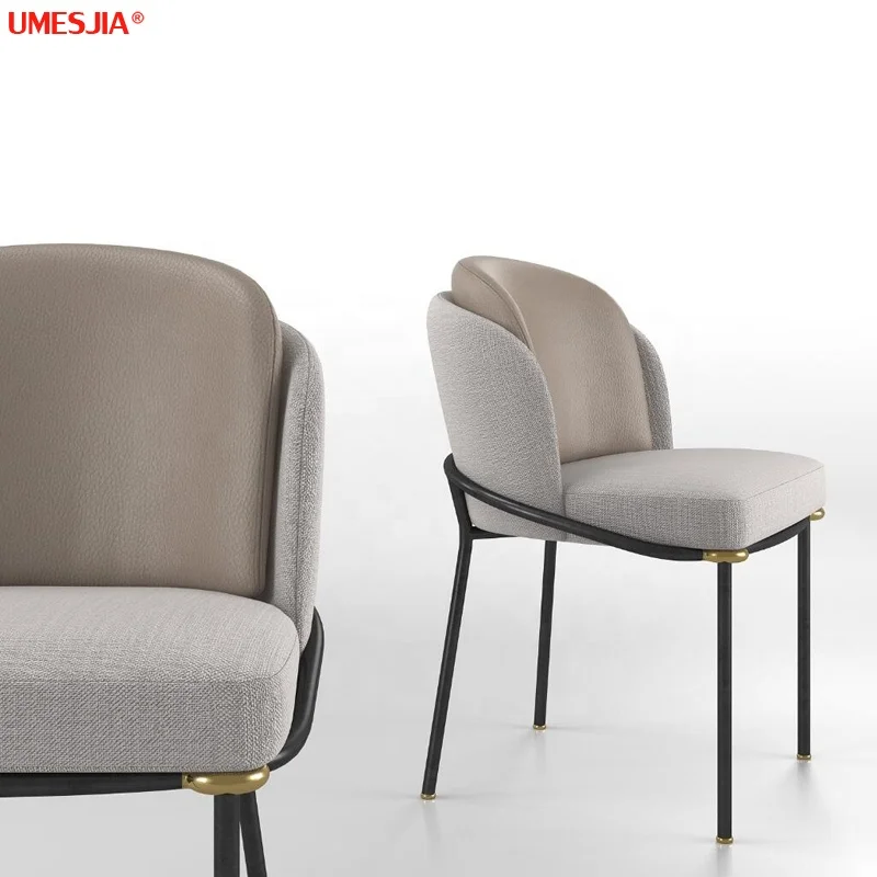 Fil Noir Dining chair Modern Home Furniture Restaurant Furniture PU Fabric  Iron  Italian dining chair
