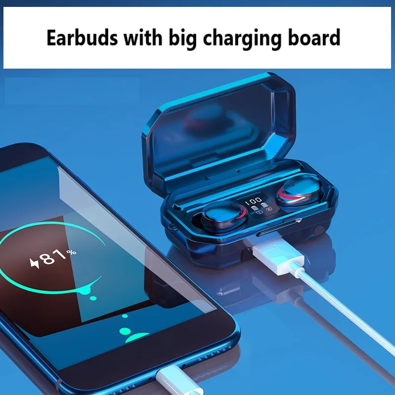 China Wholesale Hands Free Blue Tooth Headset Boat Twin True Wireless Earphone With LED Light