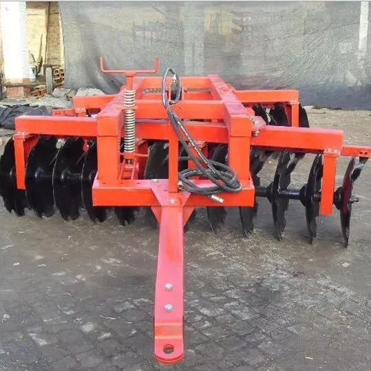 Tractor-drawn disc harrows Mulching harrow Rake blade lifting travelling wheel Rear-mounted agricultural land ploughing machines