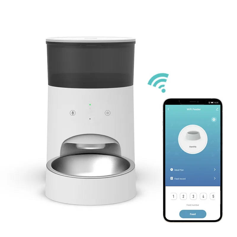 Hot Sale 4L ABS Mobile Phone Control Automatic Pet Food Dispenser Smart Wifi Dog Cat Feeder