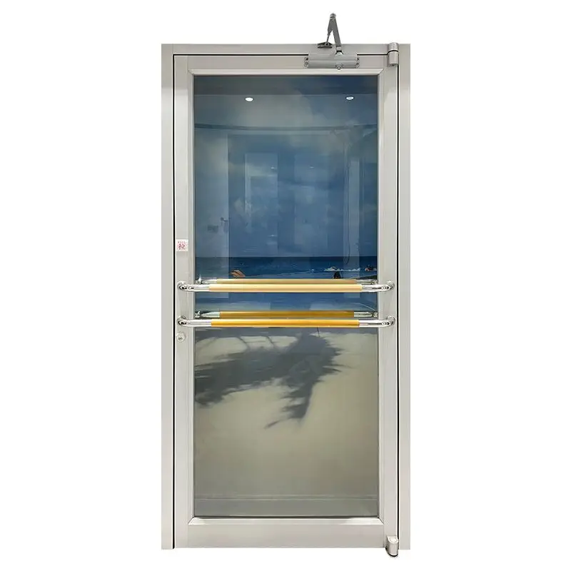 Heavy Duty Restaurant Aluminum Frame Exterior Glass Commercial Front Entry Door Double Swing