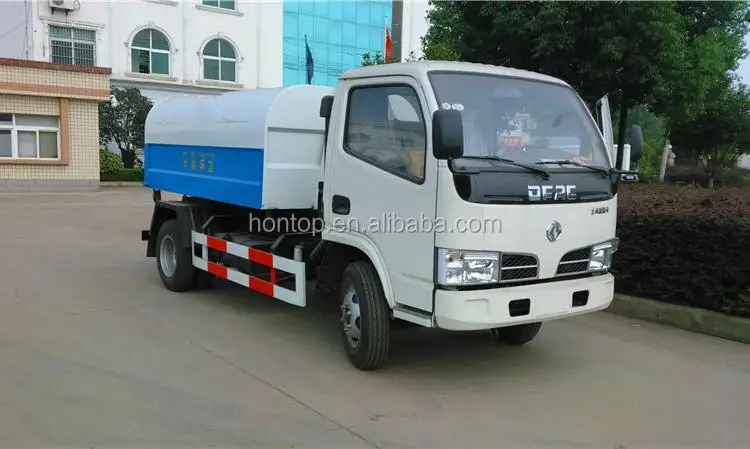  Dongfeng 5 куб. М крюк подъемный рулон мусоровоз со съемным контейнером для