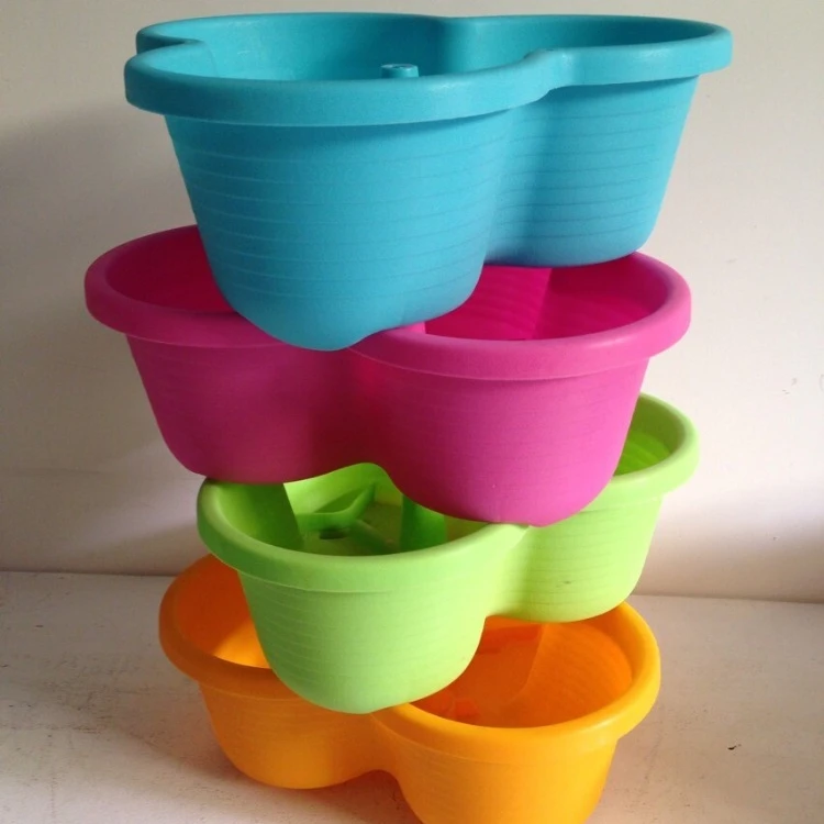 Indoor balcony Stackable plastic Garden Planter Herb tomota potato pot vertical Flower Pots outdoor decor tower