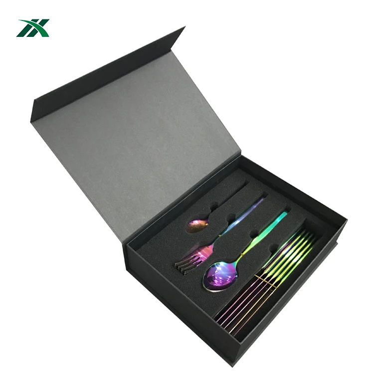 
Custom Knife Spoon Fork Set Packaging Collapsible Cardboard Box Paper Gift Box 