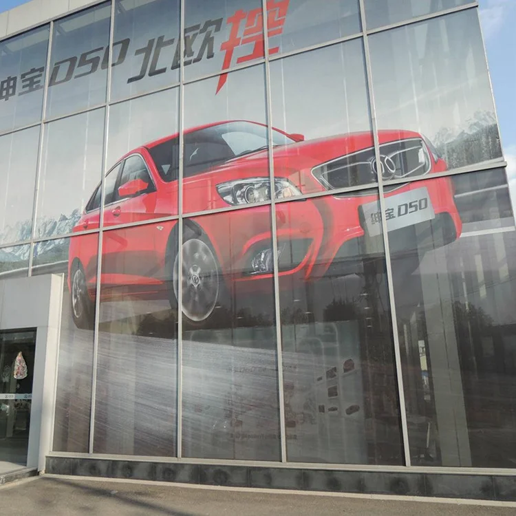 Free Samples  - Hot Glass Sticker One Way Vision See Through Vinyl Outdoor Perforated Vinyl Window Film