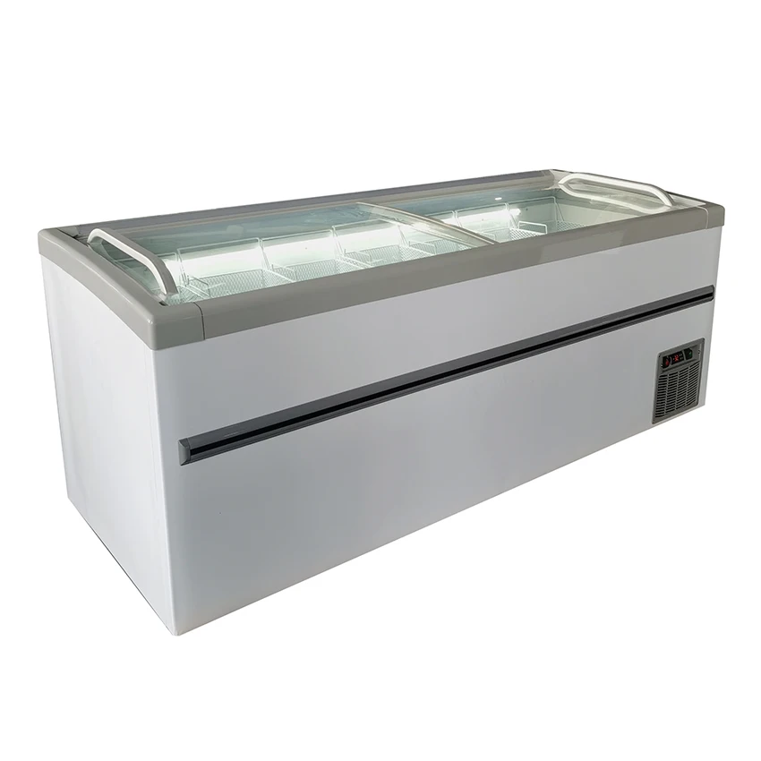 commercial freezer showcase top glass door refrigerator deep chest island display freezer supermarket combined type freezer