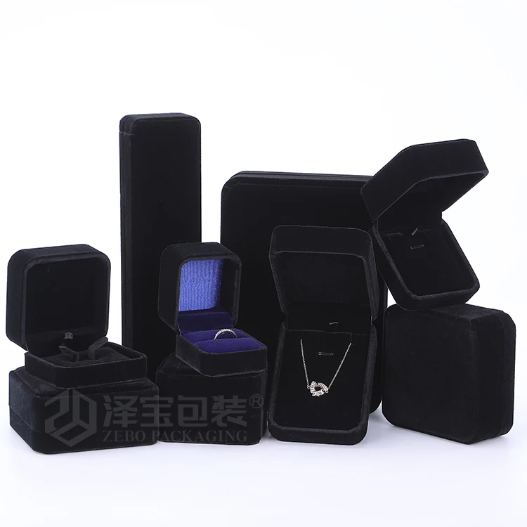 Multi color Custom wedding jewelry packaging set box jewelry box velvet