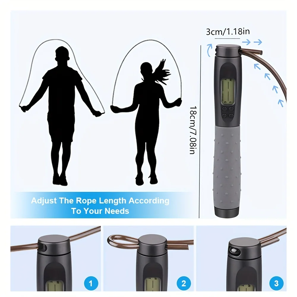 Factory Supplier Durable Digital Smart Fitness Monitor Weight Setting Calories Counter Adult Adjustable Sport Skipping Jump Rope