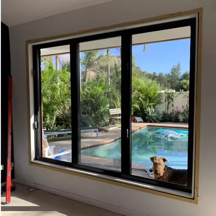 Aluminium Customized Double Glass Window Glaze Energy Efficient Aluminum Casement windows Villa Tilt and Turn Window for House