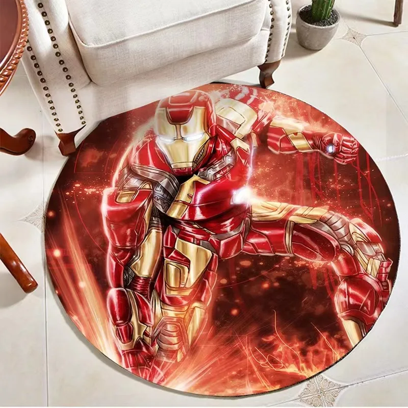 Marvel cartoon floor mat custom circular carpet sofa coffee table floor mat manufacturers direct sales