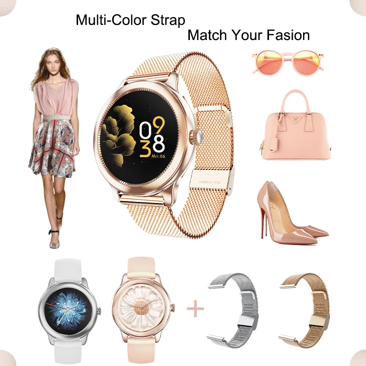 2022 New Fashion Health and Sport Tracking Smartwatch DIY Watch Face Menstrual Period Reminder Elegant Lady Women Smart Watch
