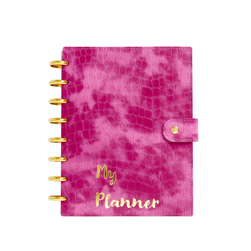 Customized A5 Leather Agenda Disc Bound Embossed Diary Workout Stationary A5 Insert Doctors Nursing Student Planner