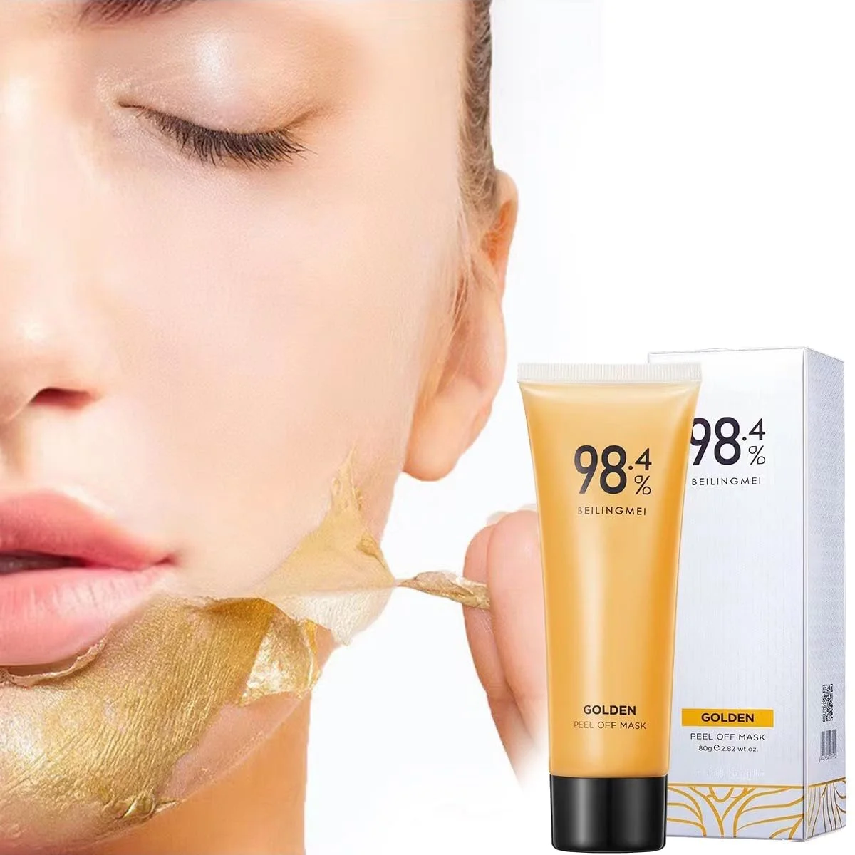 98.4% Gold Mask Gold Foil Tear-Off Mask For Skin Moisturizing Deeply Cleans Anti-Aging Gold Face Mask