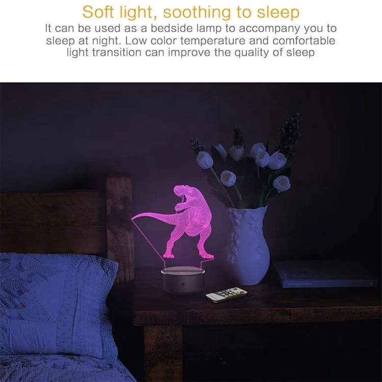 Hot sales 130-220*60-155 mm Animals Shape stuffed animal plush cuddly nachtlicht  luz de noche 3D Night Light