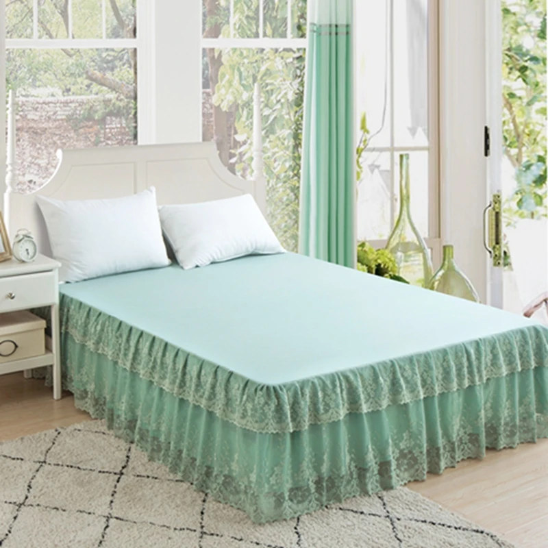 100% polyester colorful lace princess style bed skirt cubrecamas made in china Grace bett kleid