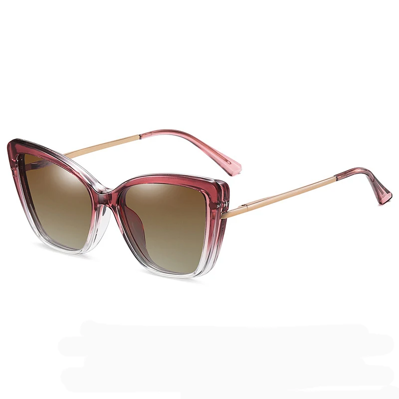 2022 New Fashion Optical Cat Eye Anti Radiation Blue Light Eyeglasses Frames Polarized Clip On Driving Sunglasses