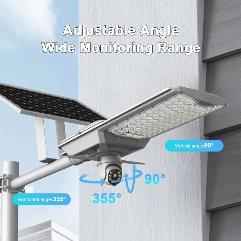 Hot Solar Street Light With Camera 4G Wifi 3MP Outdoor Solar Monitoring Lamp 300W CCTV Wireless