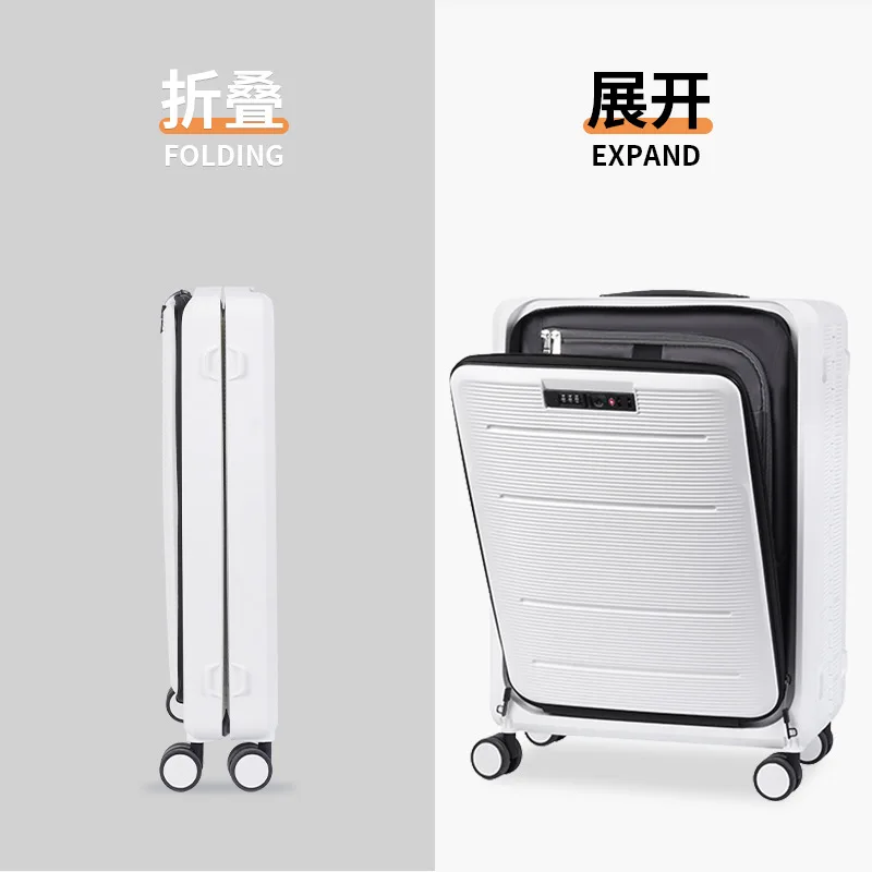 20-inch folding luggage case with front open lid universal wheel trolley multifunctional wholesale boarding