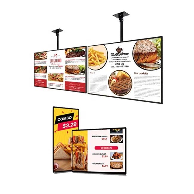 32 43 55 Inch Restaurant Business Menu Screen Full Hd Tv Screen Coffee Shop Electronic Menu Screens