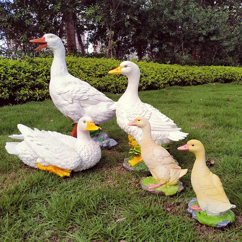 Artificial Duck Ornament Landscape Resin Craft Model Outdoor Garden Decoration